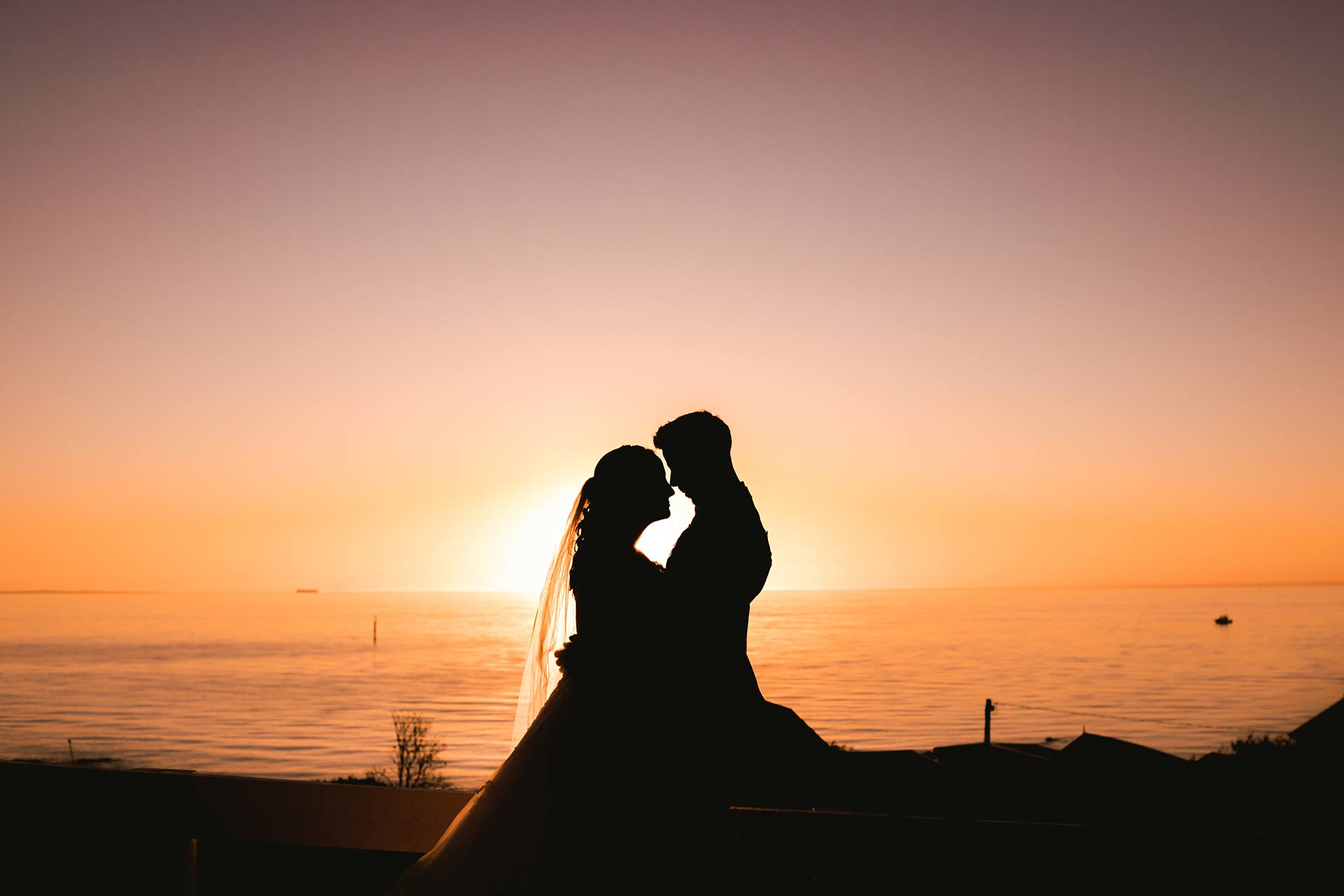 Sunset Wedding Photo On Mornington Beach